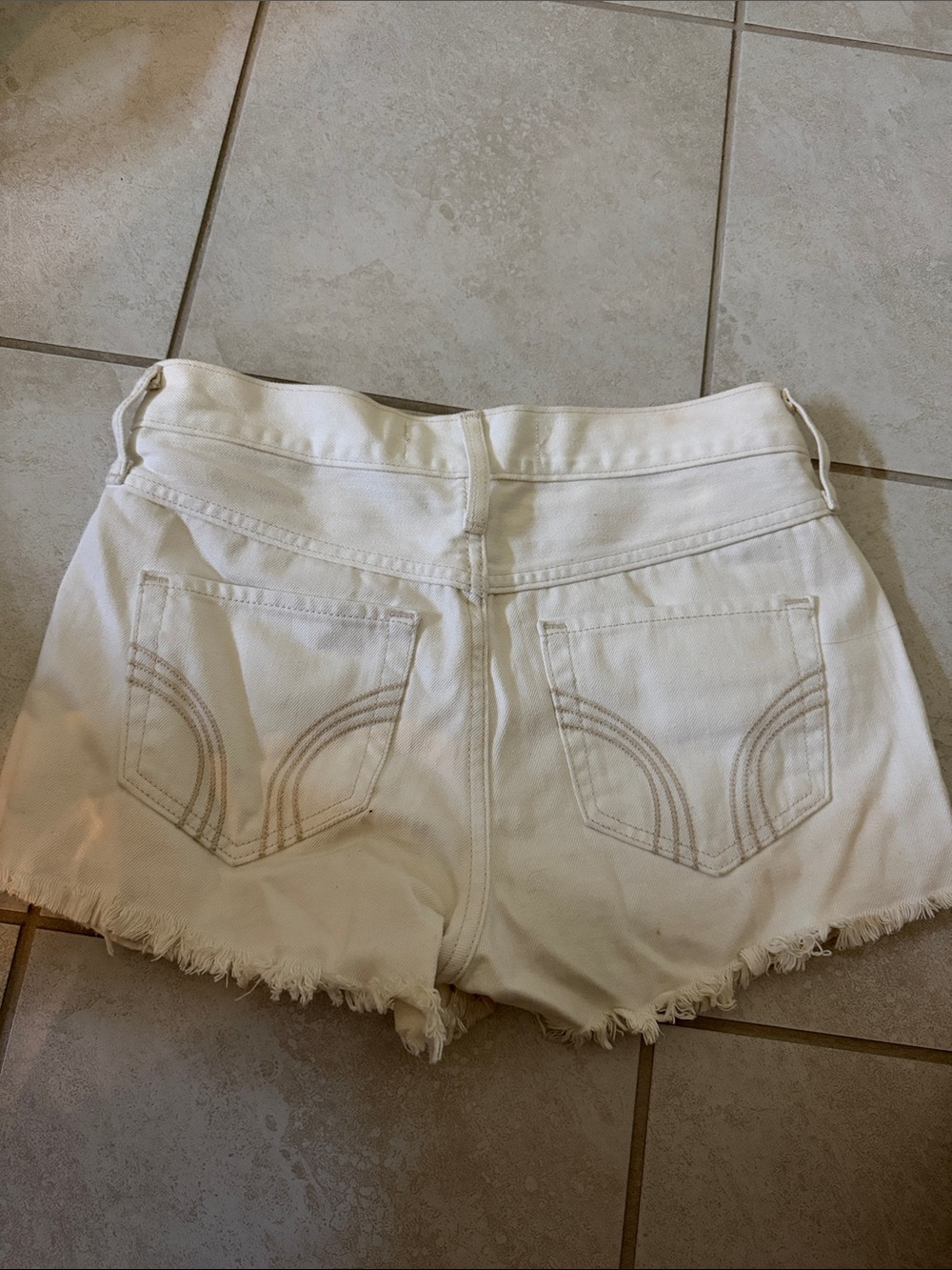 White Distressed Denim Shorts with Lace Trim/ Forth of July / 4th of July Shorts